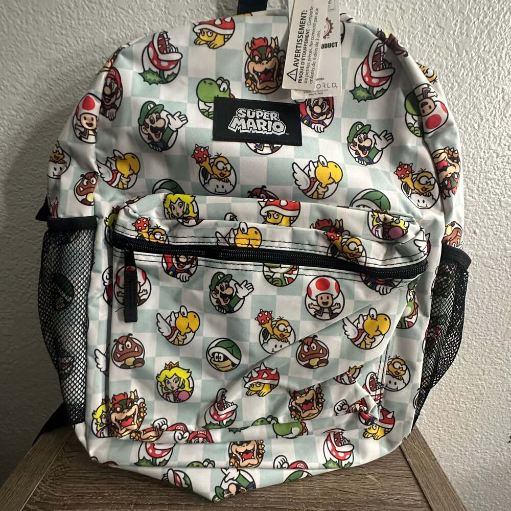 Old Navy x Nintendo Super Mario All-Over Print Kids Canvas Backpack